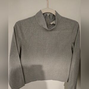 Babaton Aritzia Grey Blair Mock Neck Top